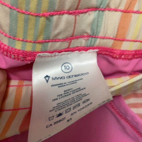Ivivva Pink & Pastel Striped Exercise Shorts - Picture 5 of 5